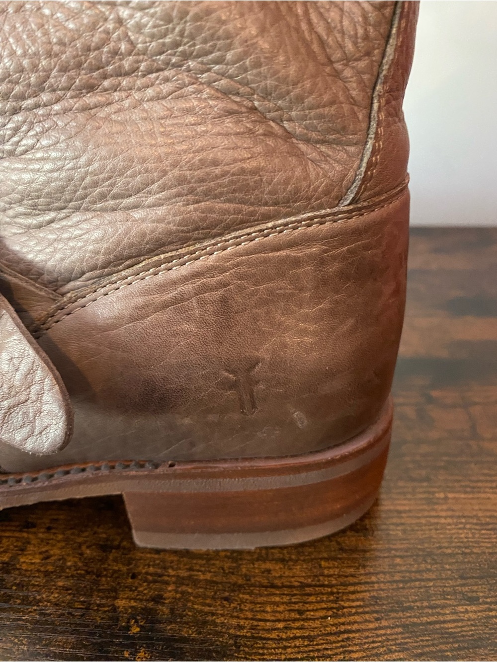 Frye Veronica Flex Short Taupe Leather Boots - Picture 4 of 13